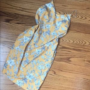 Yellow floral summer dress